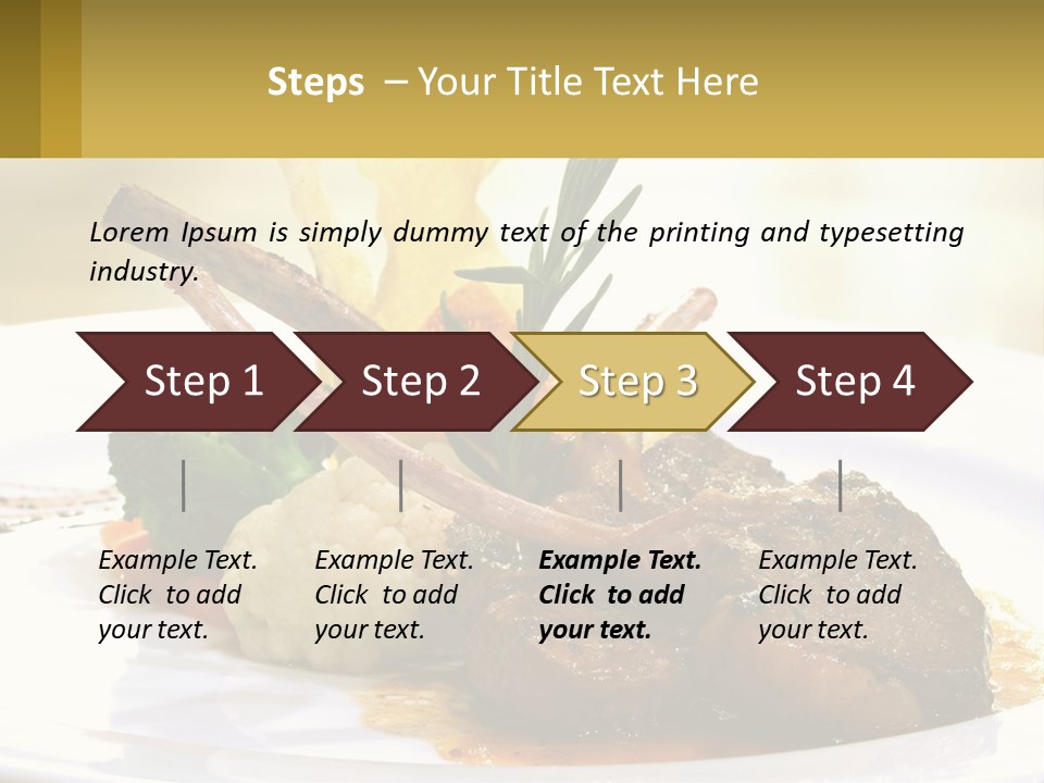 A White Plate Topped With Meat And Vegetables PowerPoint Template