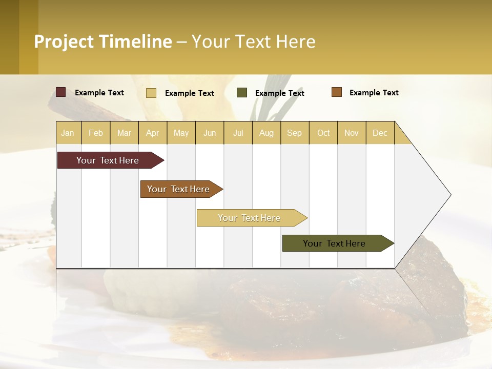 A White Plate Topped With Meat And Vegetables PowerPoint Template