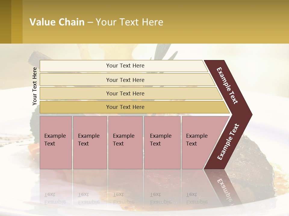 A White Plate Topped With Meat And Vegetables PowerPoint Template