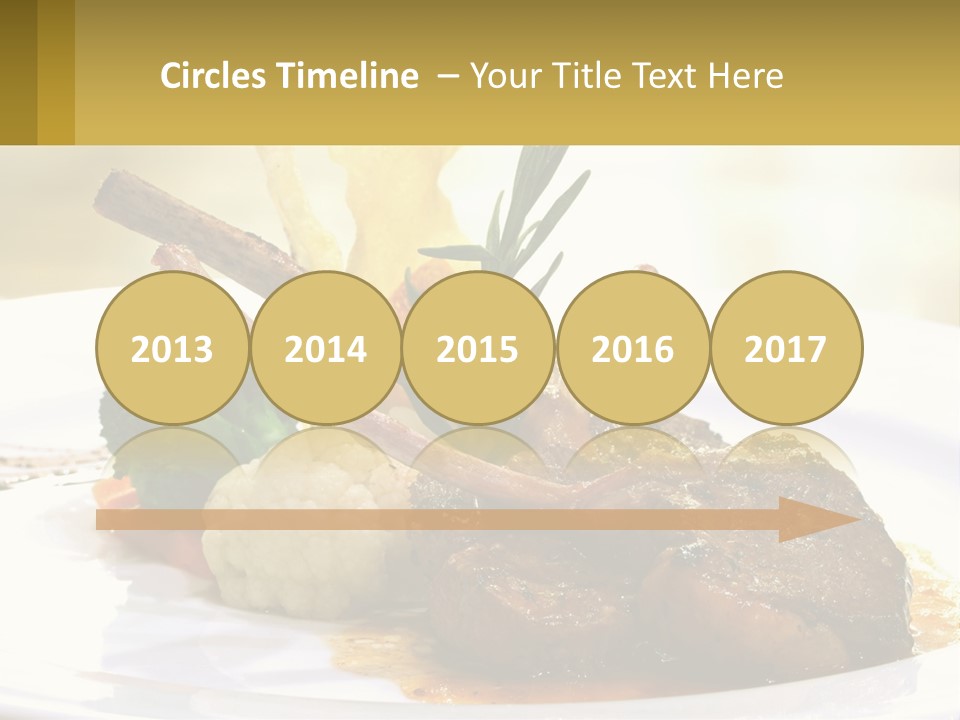 A White Plate Topped With Meat And Vegetables PowerPoint Template