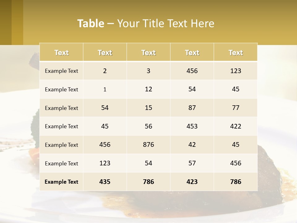 A White Plate Topped With Meat And Vegetables PowerPoint Template