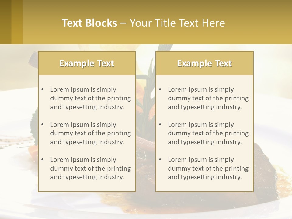 A White Plate Topped With Meat And Vegetables PowerPoint Template
