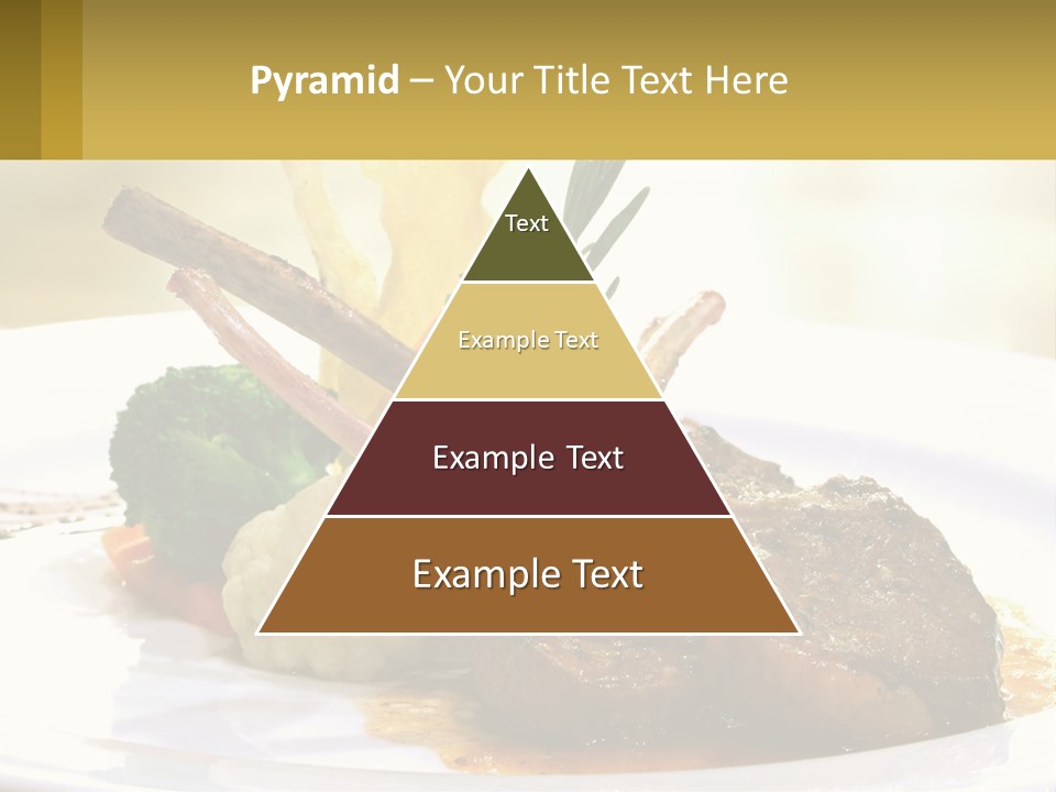 A White Plate Topped With Meat And Vegetables PowerPoint Template