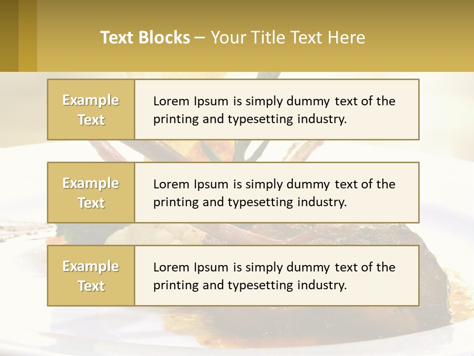 A White Plate Topped With Meat And Vegetables PowerPoint Template