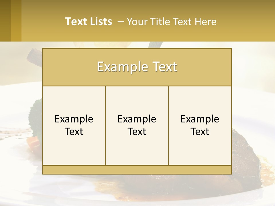 A White Plate Topped With Meat And Vegetables PowerPoint Template