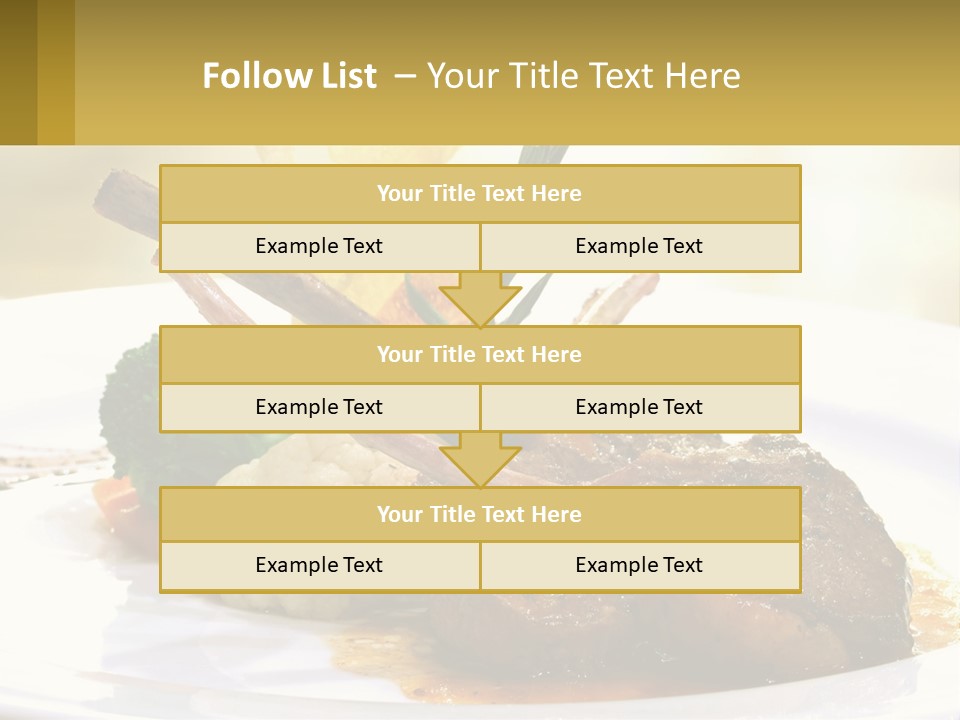 A White Plate Topped With Meat And Vegetables PowerPoint Template