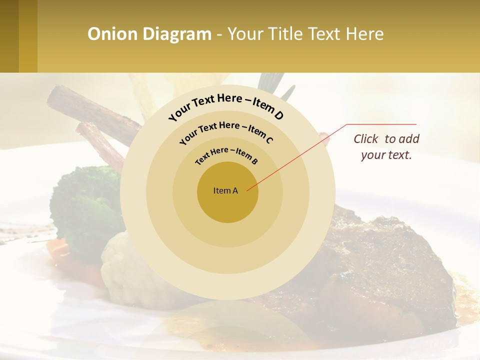 A White Plate Topped With Meat And Vegetables PowerPoint Template