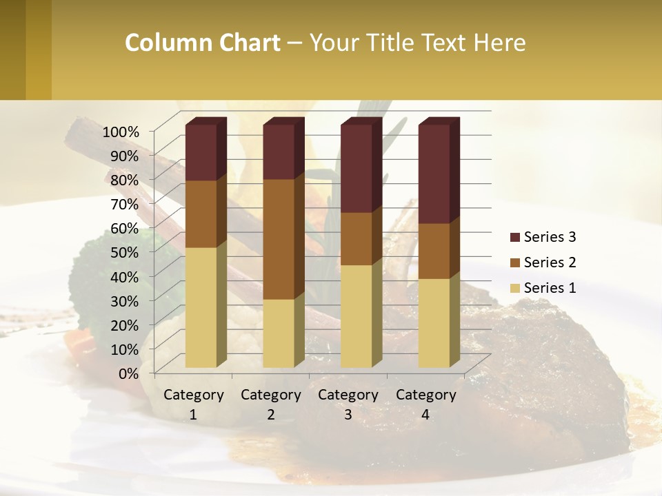 A White Plate Topped With Meat And Vegetables PowerPoint Template