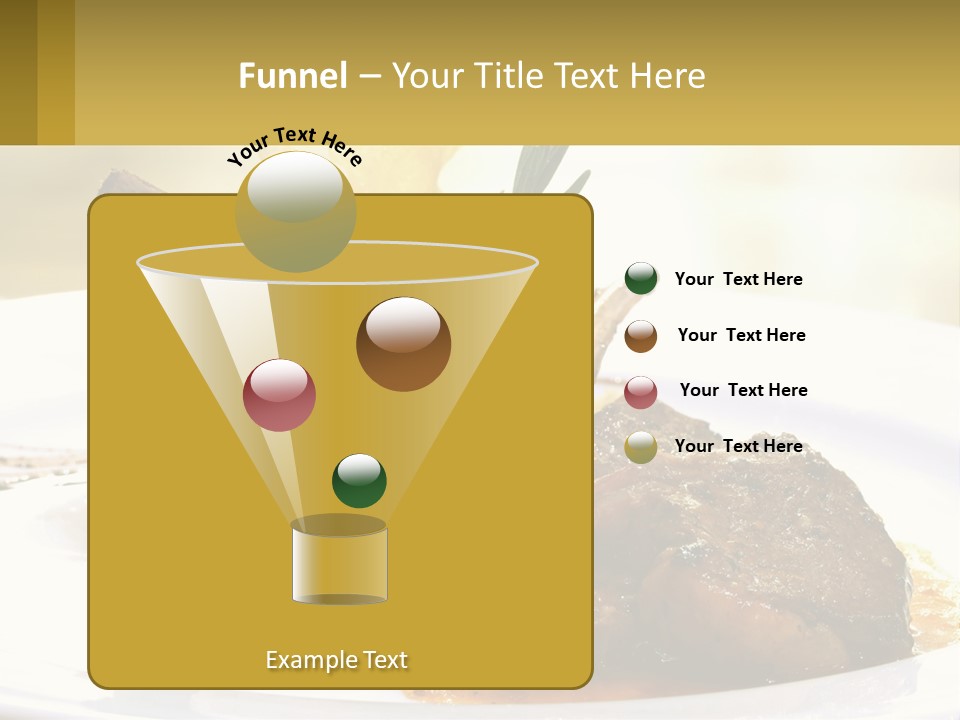 A White Plate Topped With Meat And Vegetables PowerPoint Template