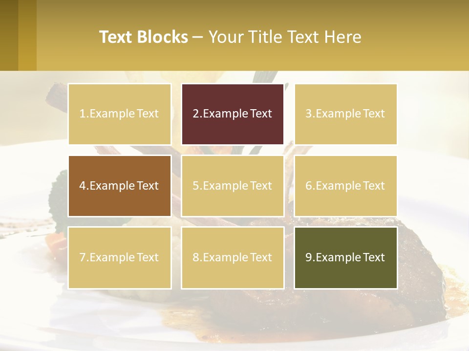 A White Plate Topped With Meat And Vegetables PowerPoint Template