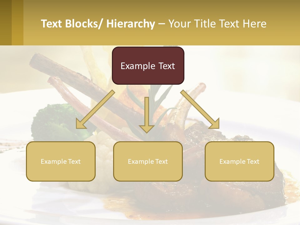 A White Plate Topped With Meat And Vegetables PowerPoint Template