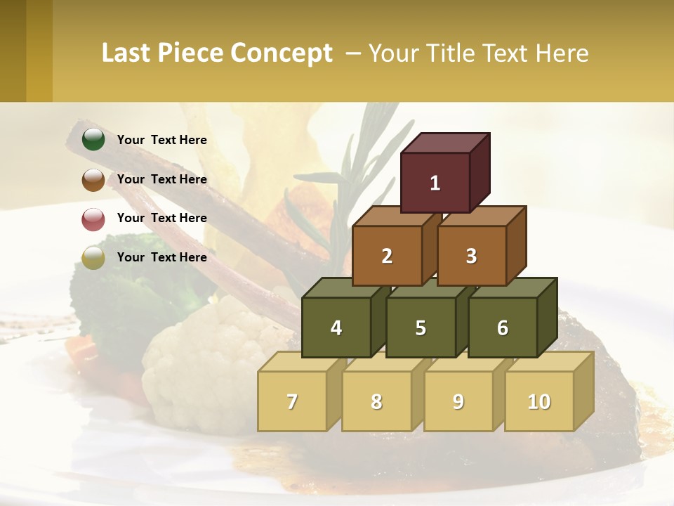 A White Plate Topped With Meat And Vegetables PowerPoint Template