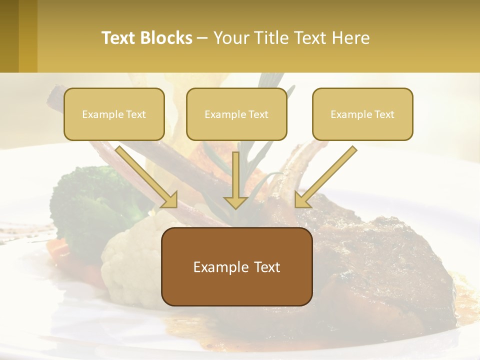 A White Plate Topped With Meat And Vegetables PowerPoint Template