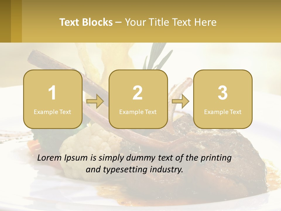 A White Plate Topped With Meat And Vegetables PowerPoint Template