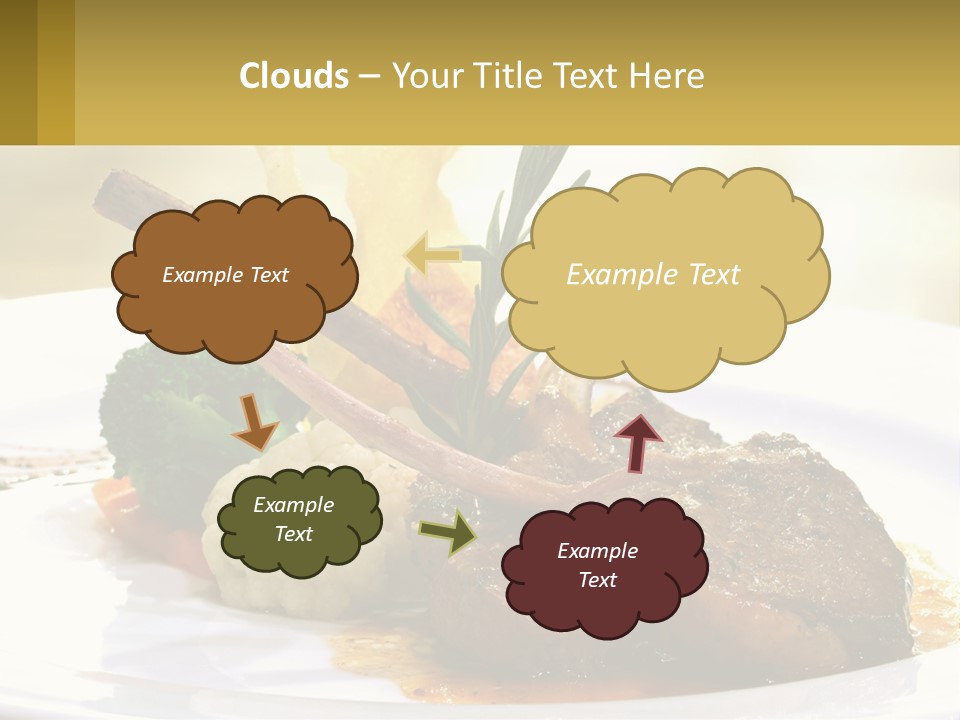 A White Plate Topped With Meat And Vegetables PowerPoint Template