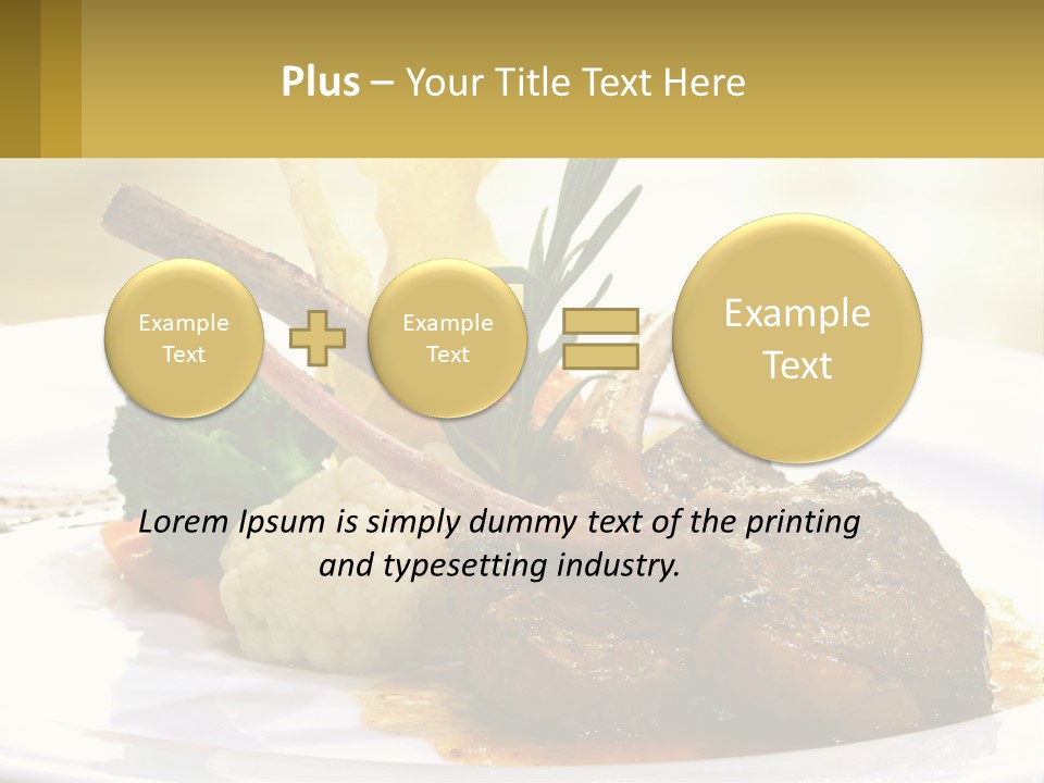 A White Plate Topped With Meat And Vegetables PowerPoint Template