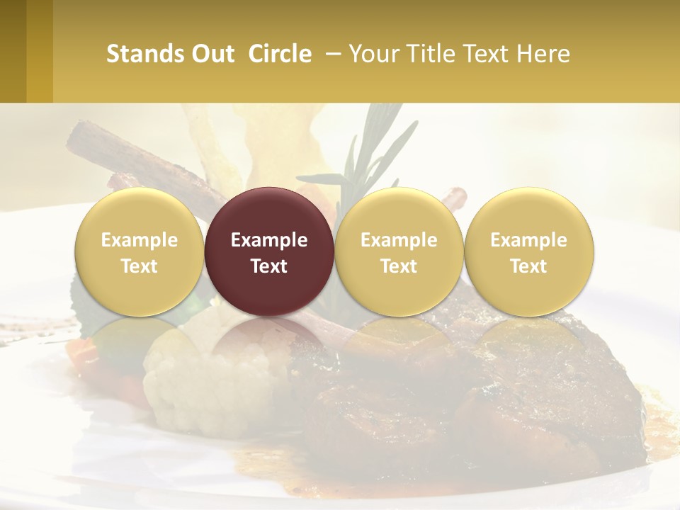 A White Plate Topped With Meat And Vegetables PowerPoint Template