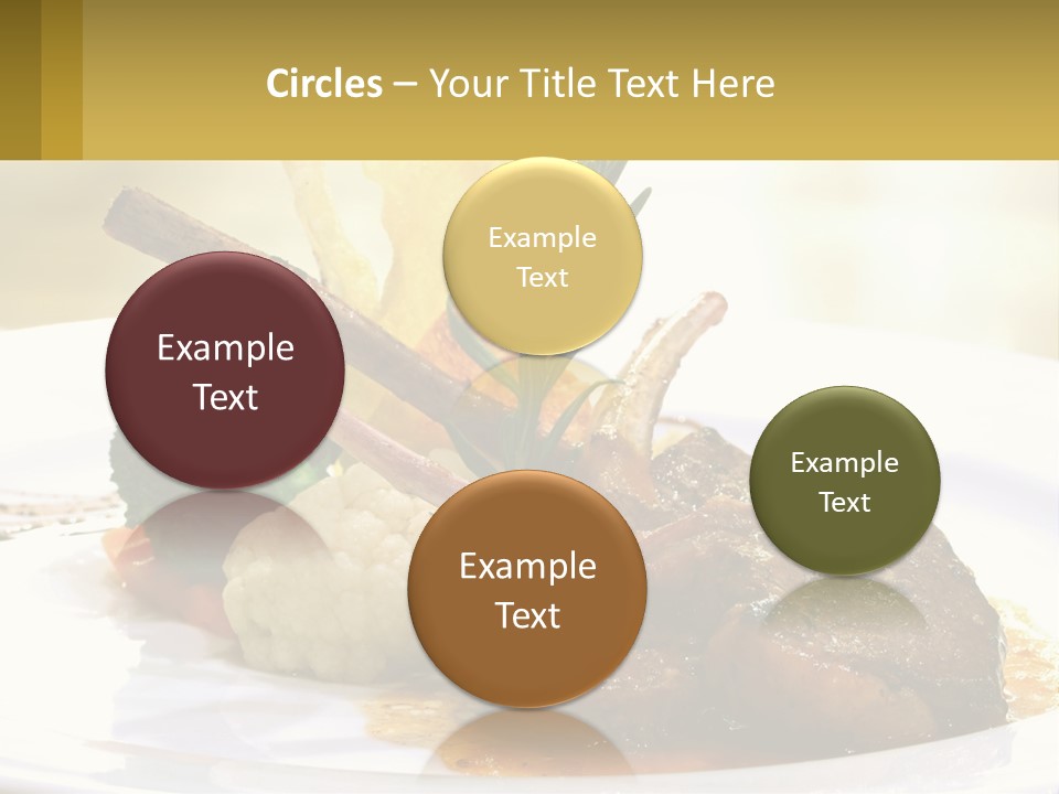 A White Plate Topped With Meat And Vegetables PowerPoint Template