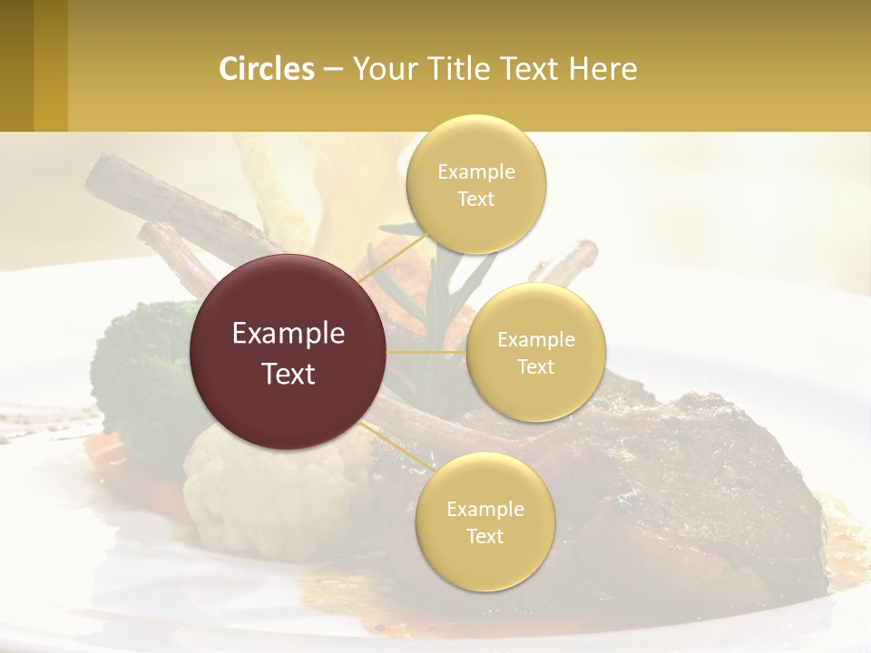 A White Plate Topped With Meat And Vegetables PowerPoint Template