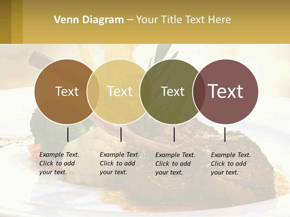 A White Plate Topped With Meat And Vegetables PowerPoint Template