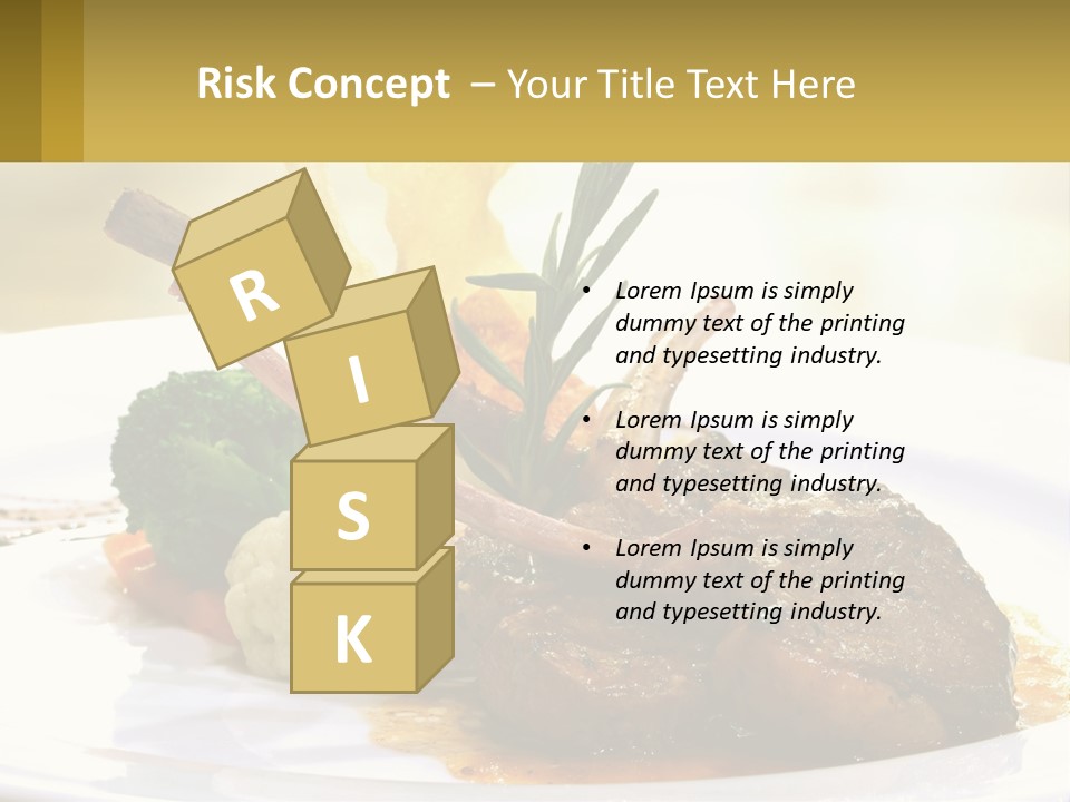 A White Plate Topped With Meat And Vegetables PowerPoint Template