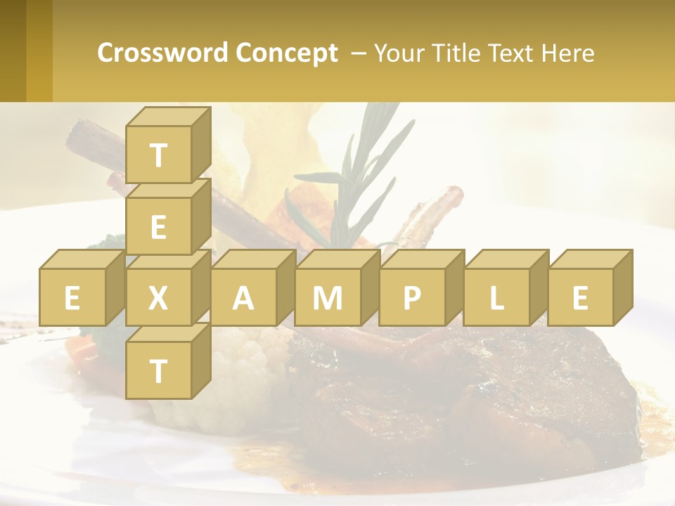 A White Plate Topped With Meat And Vegetables PowerPoint Template