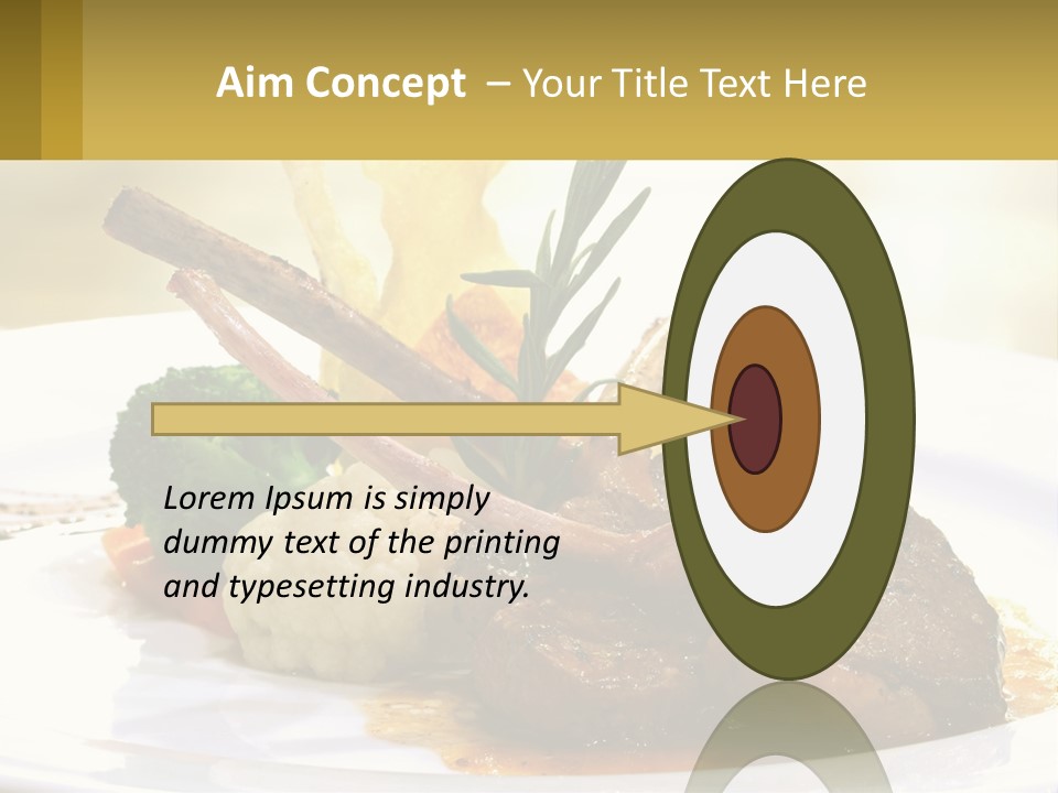 A White Plate Topped With Meat And Vegetables PowerPoint Template