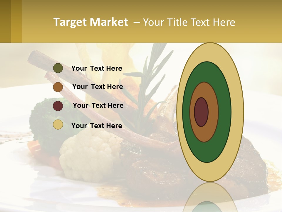 A White Plate Topped With Meat And Vegetables PowerPoint Template