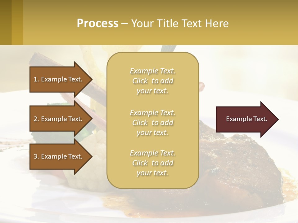 A White Plate Topped With Meat And Vegetables PowerPoint Template