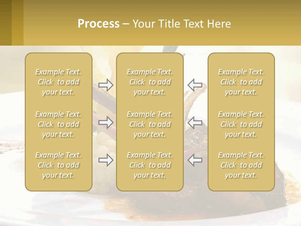 A White Plate Topped With Meat And Vegetables PowerPoint Template