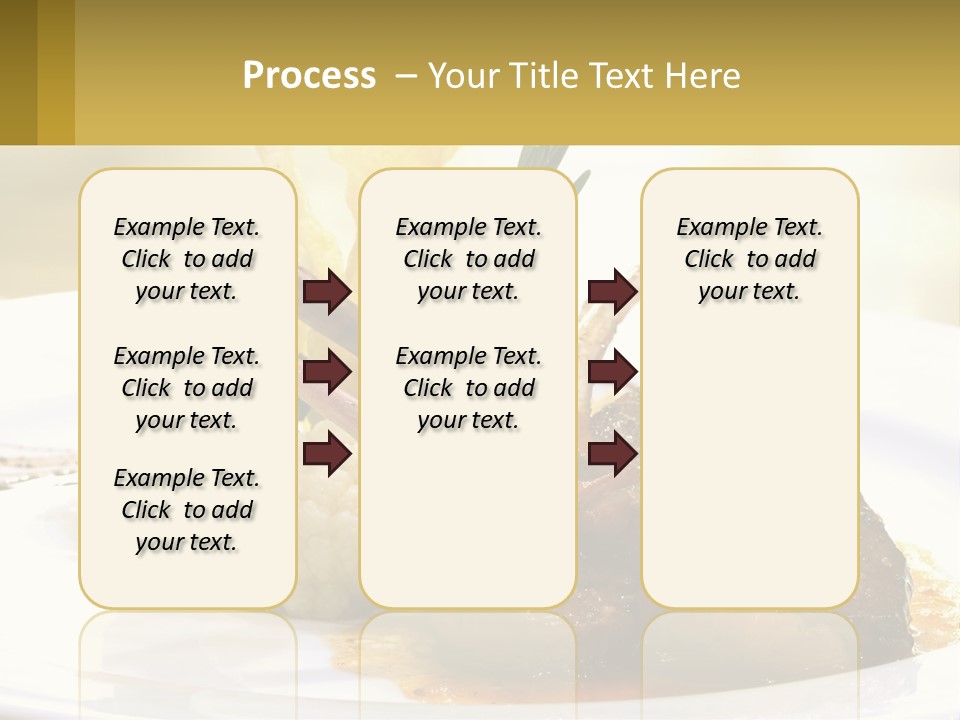 A White Plate Topped With Meat And Vegetables PowerPoint Template