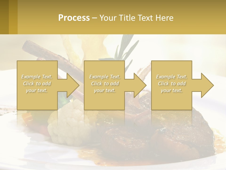 A White Plate Topped With Meat And Vegetables PowerPoint Template