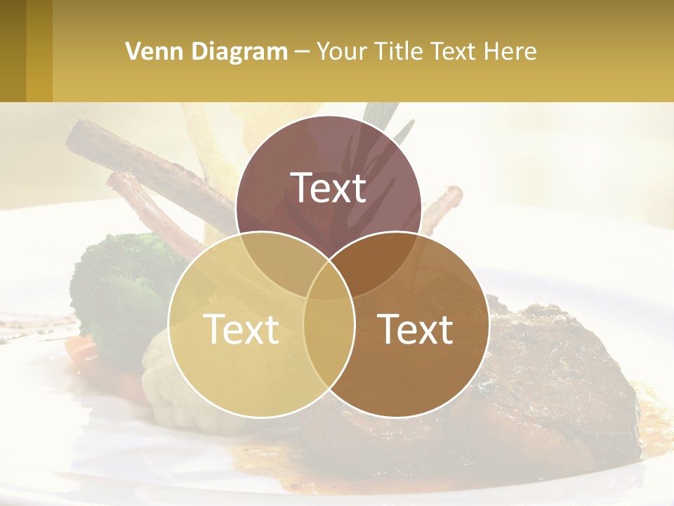 A White Plate Topped With Meat And Vegetables PowerPoint Template