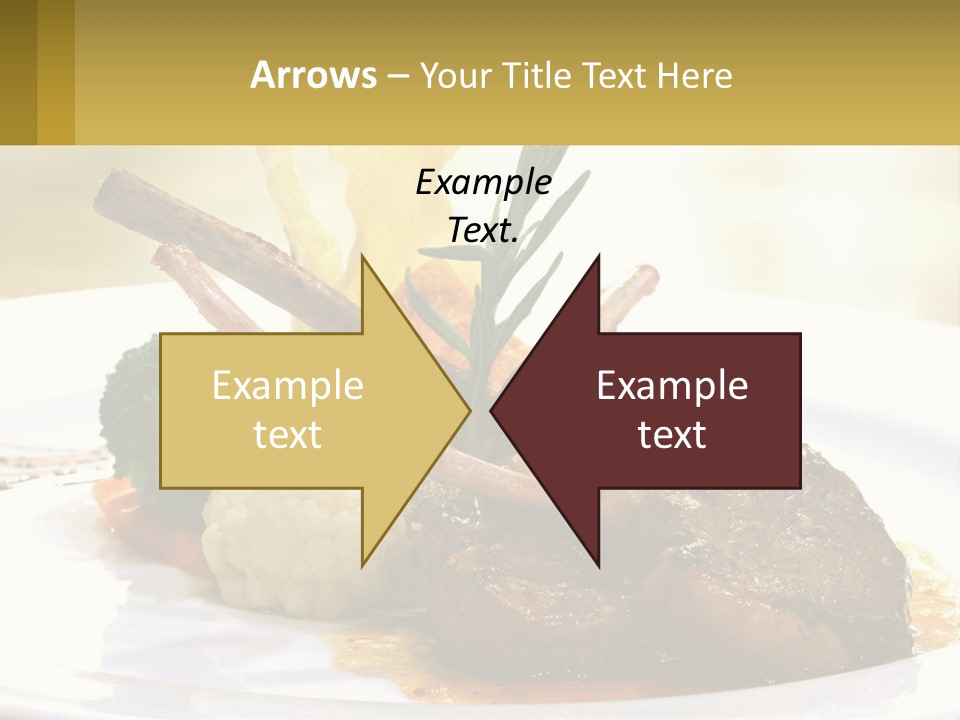 A White Plate Topped With Meat And Vegetables PowerPoint Template