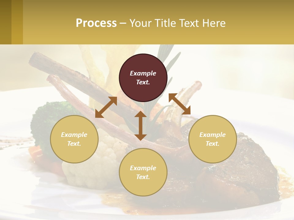 A White Plate Topped With Meat And Vegetables PowerPoint Template