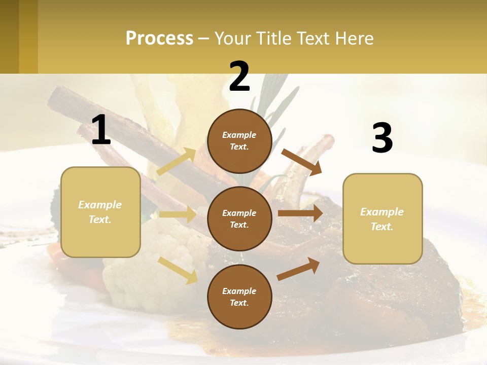 A White Plate Topped With Meat And Vegetables PowerPoint Template