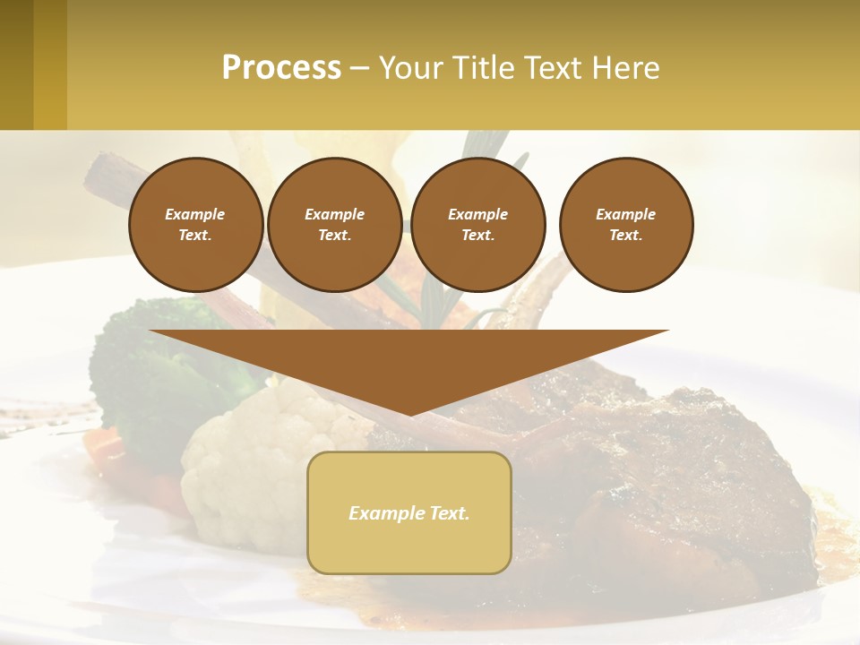 A White Plate Topped With Meat And Vegetables PowerPoint Template