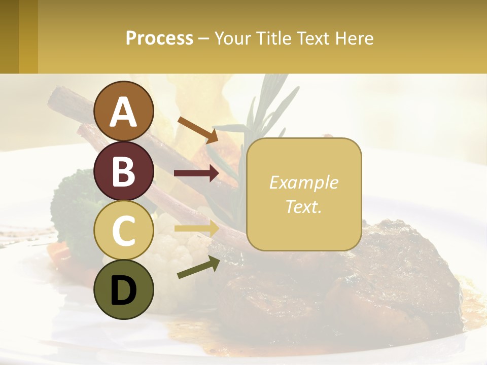 A White Plate Topped With Meat And Vegetables PowerPoint Template