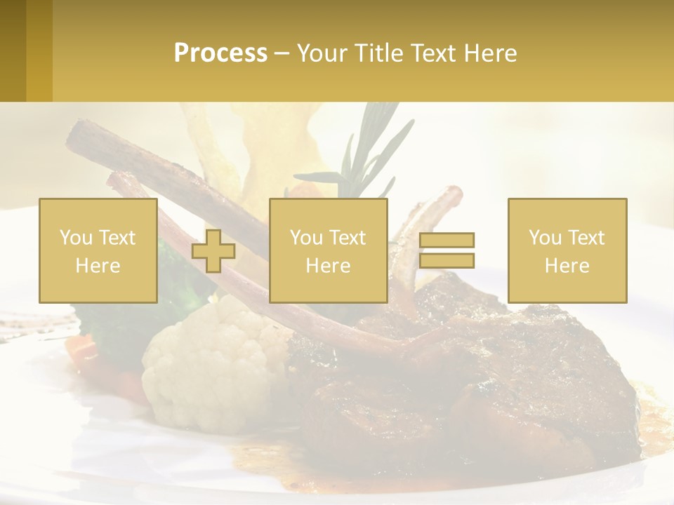 A White Plate Topped With Meat And Vegetables PowerPoint Template