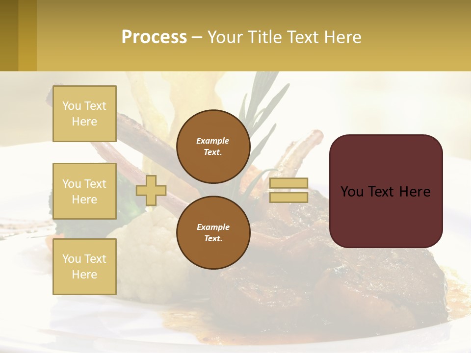 A White Plate Topped With Meat And Vegetables PowerPoint Template