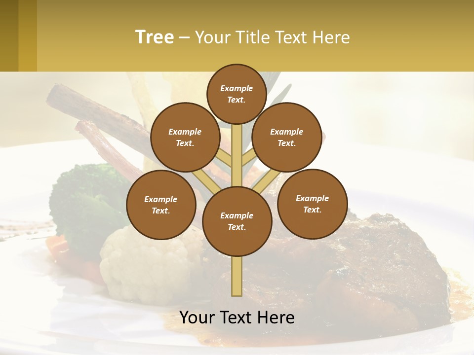 A White Plate Topped With Meat And Vegetables PowerPoint Template