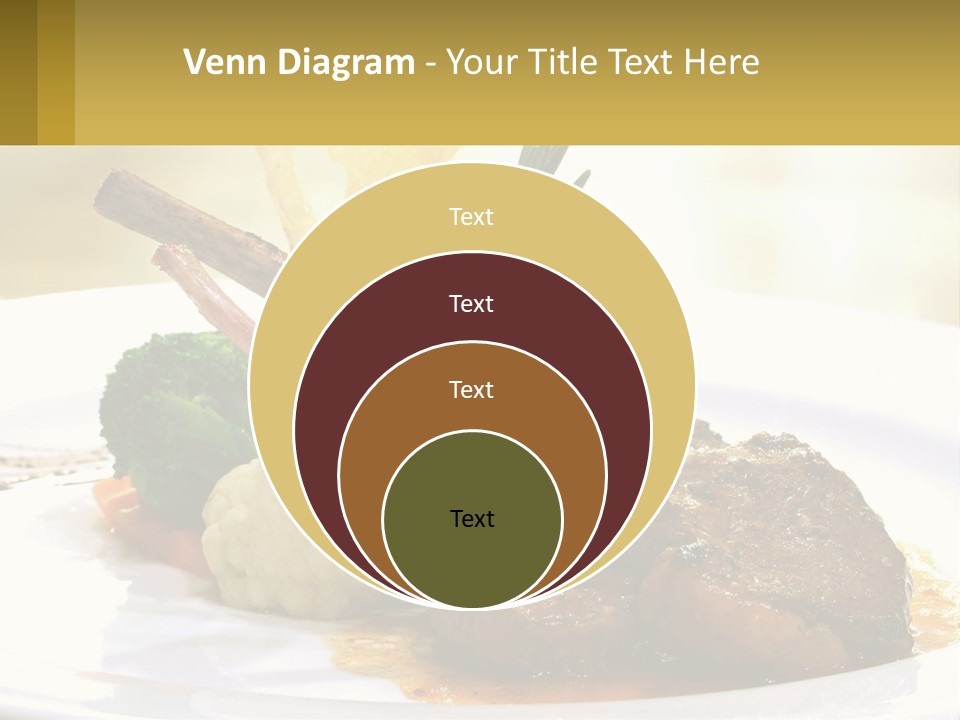 A White Plate Topped With Meat And Vegetables PowerPoint Template