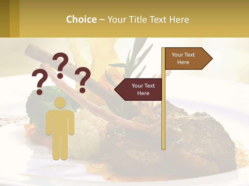 A White Plate Topped With Meat And Vegetables PowerPoint Template