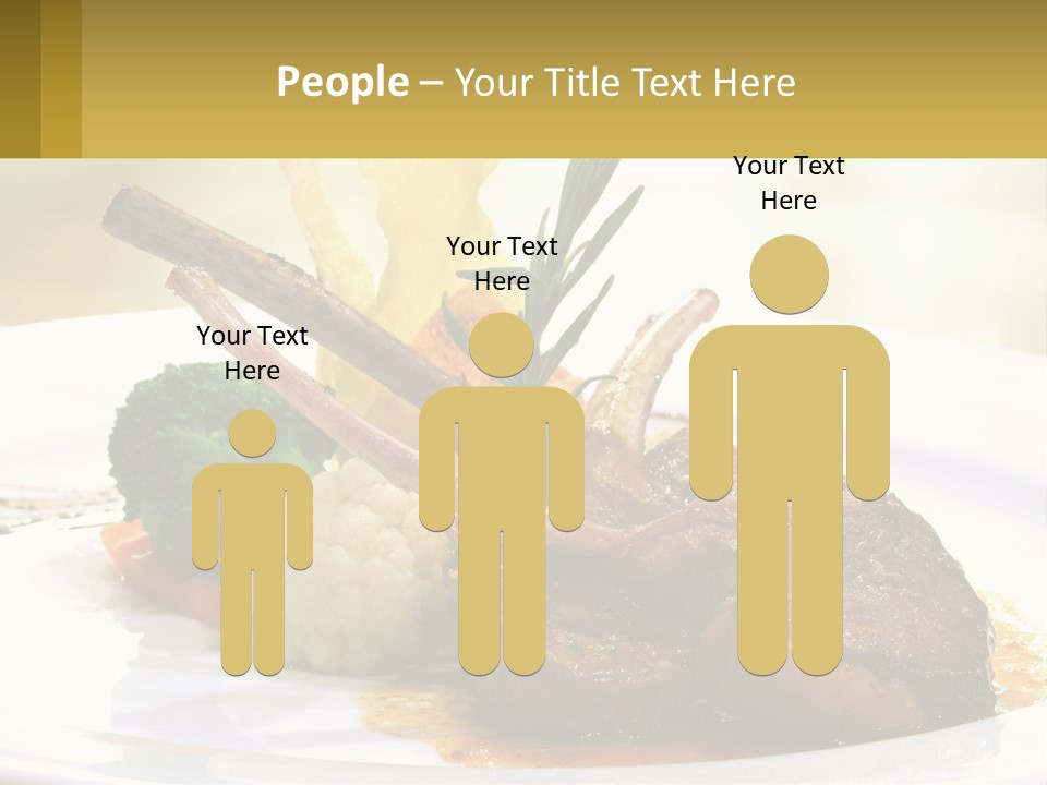 A White Plate Topped With Meat And Vegetables PowerPoint Template