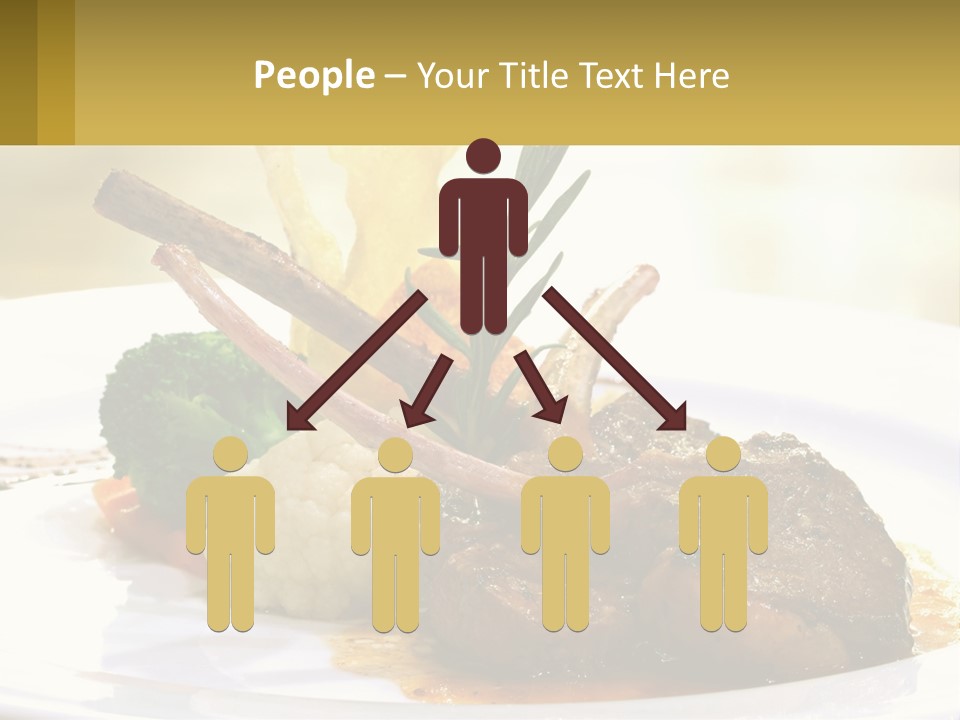 A White Plate Topped With Meat And Vegetables PowerPoint Template