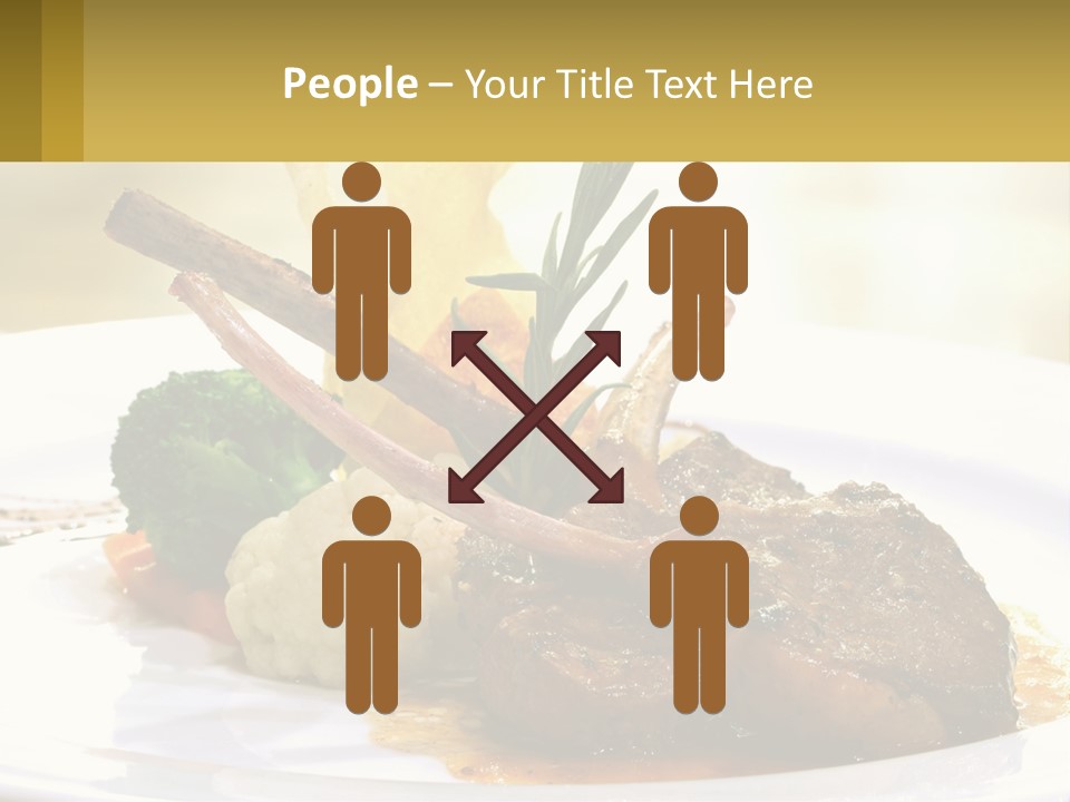 A White Plate Topped With Meat And Vegetables PowerPoint Template