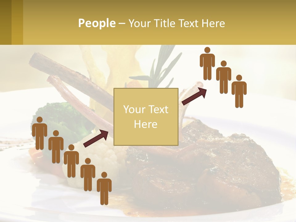 A White Plate Topped With Meat And Vegetables PowerPoint Template