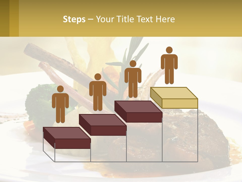 A White Plate Topped With Meat And Vegetables PowerPoint Template