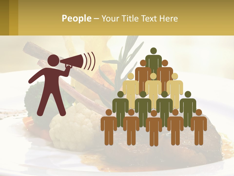 A White Plate Topped With Meat And Vegetables PowerPoint Template