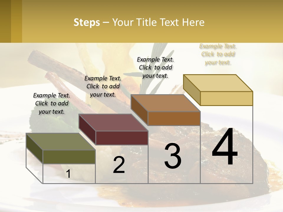 A White Plate Topped With Meat And Vegetables PowerPoint Template